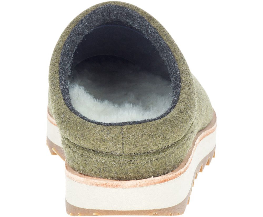 Merrell Slip Ons Olive - Juno Clog Wool - Mens 53SGFTPAX
